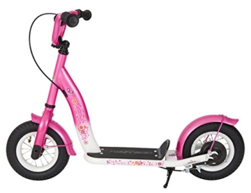 BIKESTAR® Premium Kinderroller 10er Classic Modell Flamingo Pink & Diamant Weiß 7