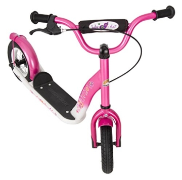 BIKESTAR® Premium Kinderroller 10er Classic Modell Flamingo Pink & Diamant Weiß 4