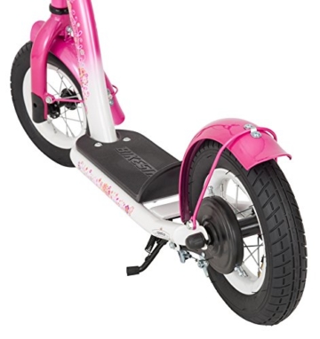 BIKESTAR® Premium Kinderroller 10er Classic Modell Flamingo Pink & Diamant Weiß 2