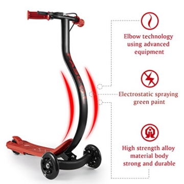 Fascol Kinderroller Schwarz mit Rot 4